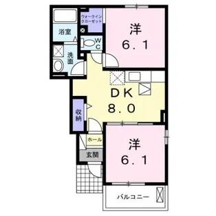 クレセールB【1階】の間取り