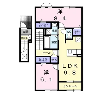 クレイン【2階】の間取り