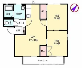 栄町一番館【2階】の間取り