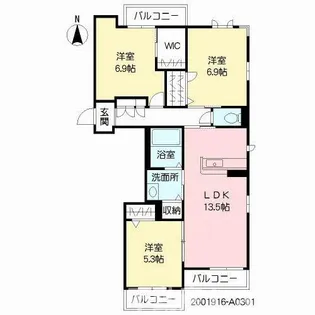 ハッピーステイ【301号室】の間取り