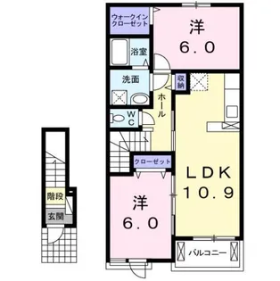 サンライズ野田 Ⅰ【2階】の間取り