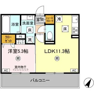 シャルム宇土【1階】の間取り
