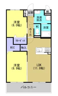 エイトパレス【1B号室】の間取り