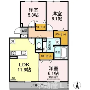 シオンKY Ⅱ号館【2階】の間取り