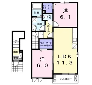 プリムローズ Ⅰ【2階】の間取り