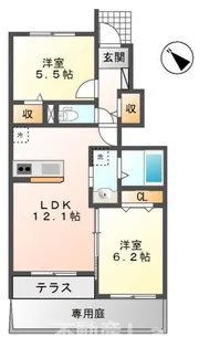 サンハイツ2【1階】の間取り