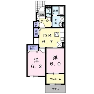 ルーク Ⅱ【1階】の間取り