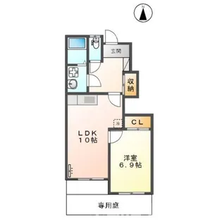 サンパステル【1階】の間取り