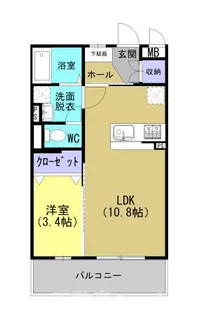 ペジーブル【2C号室】の間取り