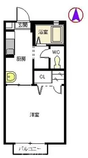 パレスY【201号室】の間取り