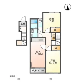 Felicia弐番館【2階】の間取り