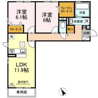 ヴァンヴェール(天草)【205号室】の間取り