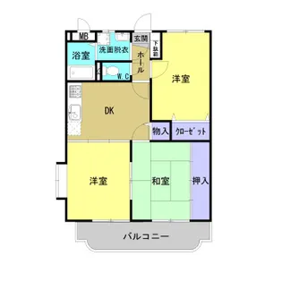 ビリューマンション【2A号室】の間取り