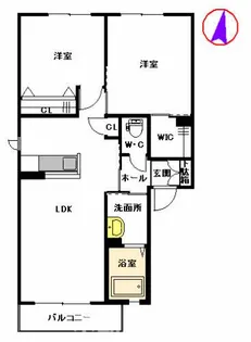 ジュネス・フラン Ⅳ棟【201号室】の間取り