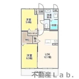 ナインパレス【2-D号室】の間取り