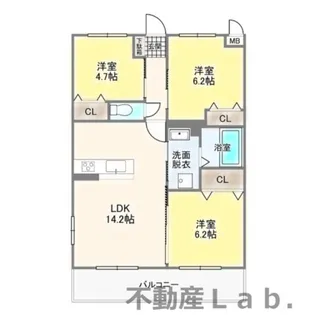 ナインパレス【2-E号室】の間取り
