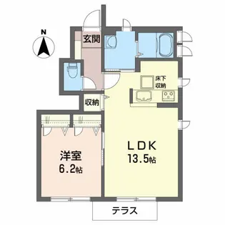 KブランシェC棟【102号室】の間取り
