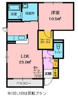 ミューローズ長橋Ⅱ A棟【1階】の間取り