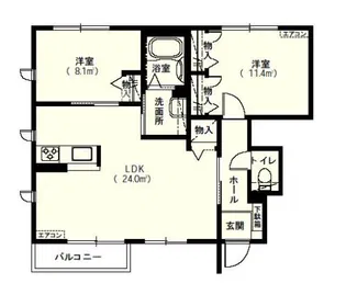 ベルデュールA棟【1階】の間取り