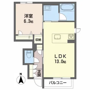レーヴ永井【1階】の間取り