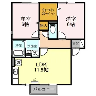 セジュール善B棟【1階】の間取り