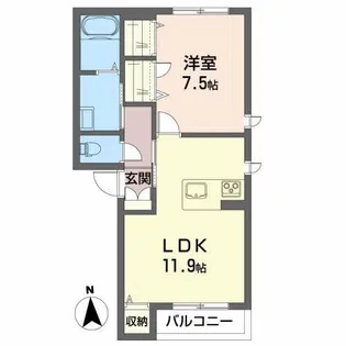 ガーデンズ矢巾Ⅰ【202号室】の間取り