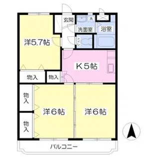 ユーミー・YMG【203号室】の間取り