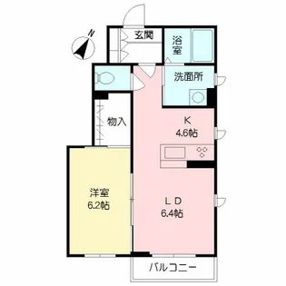 ウエストクロス【1階】の間取り