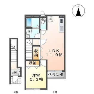 プランドールメゾン【203号室】の間取り
