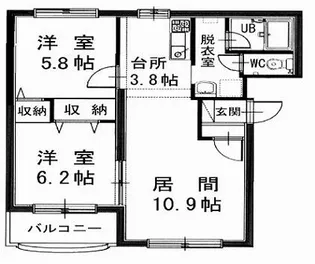 リップルFⅡ【201号室】の間取り