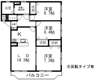 モンマルトルA棟【202号室】の間取り