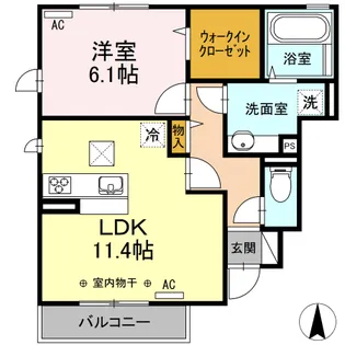 エンソワⅠ番館【1階】の間取り