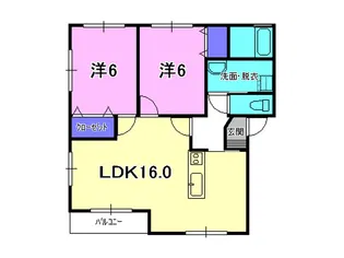 キャルバリー前九年【302号室】の間取り