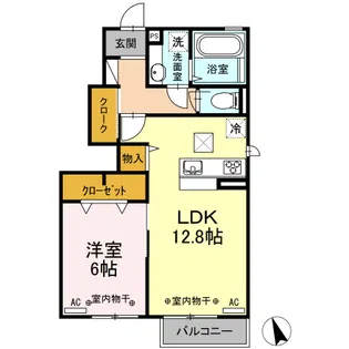 コンフォーティア東仙北 A【1階】の間取り