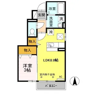 セジュールリュンヌ【1階】の間取り