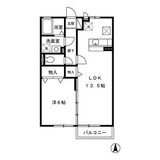 リビングタウン八日市場A棟【2階】の間取り