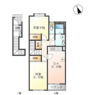 クレイル・メゾン【2階】の間取り