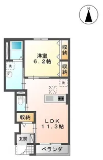 グラース ドゥ シエルN【1階】の間取り