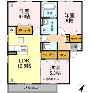 カンパーレM【1階】の間取り