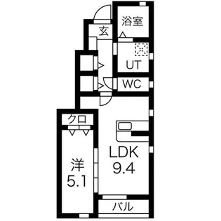 クレスト矢巾【1階】の間取り