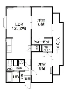 パークレジデンシャルB【3階】の間取り