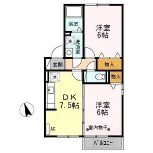 Y’SコートA棟【2階】の間取り