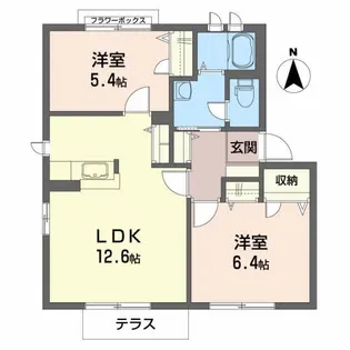 ディアス盛南A【1階】の間取り