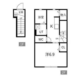 リベルタF棟【203号室】の間取り