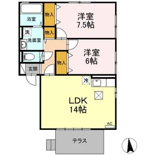 リビングタウン盛南A【1階】の間取り