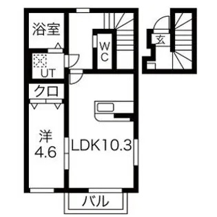 HONU清水町イースト【2階】の間取り