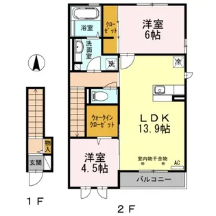 クレールコンフォート【2階】の間取り