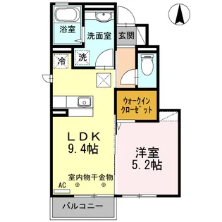 ソレイユ仙北【1階】の間取り