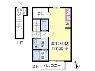 AMITY【201号室】の間取り