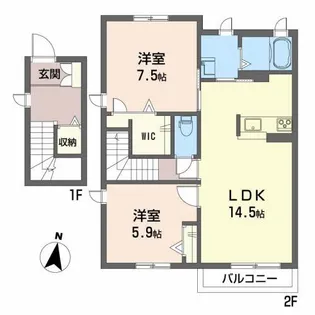 クオーレC【2階】の間取り